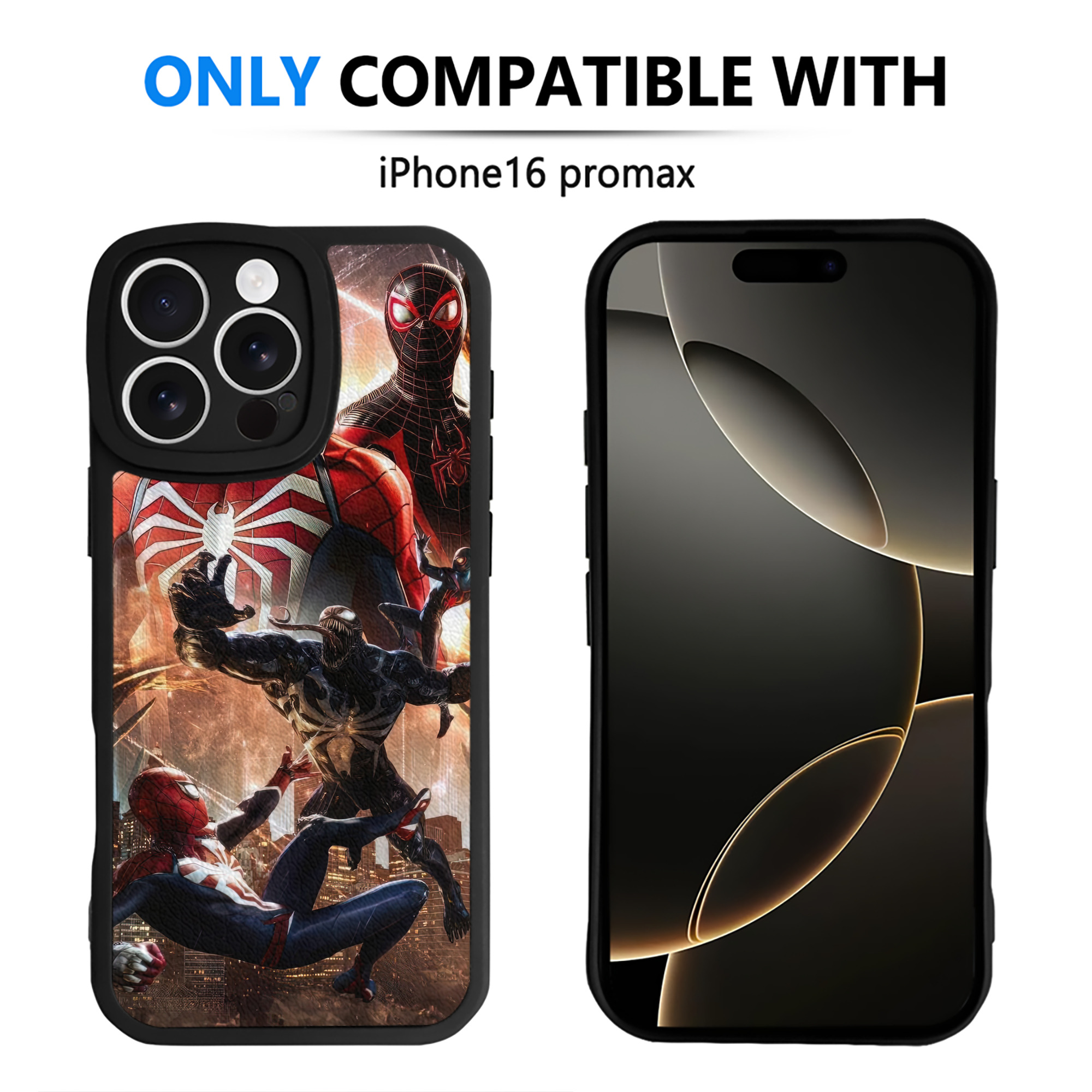 （画像用） Spider Man スパイダーマン 【iPhone 16シリーズ対応】シリコンスマホケース（レザー調） 材質：シリコン